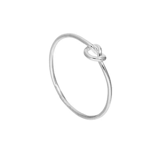 Sterling Silver Heart Knot Ring Sizes J - V