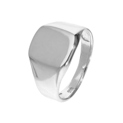 Sterling Silver Engravable Mens Signet Ring Sizes M - Z+1