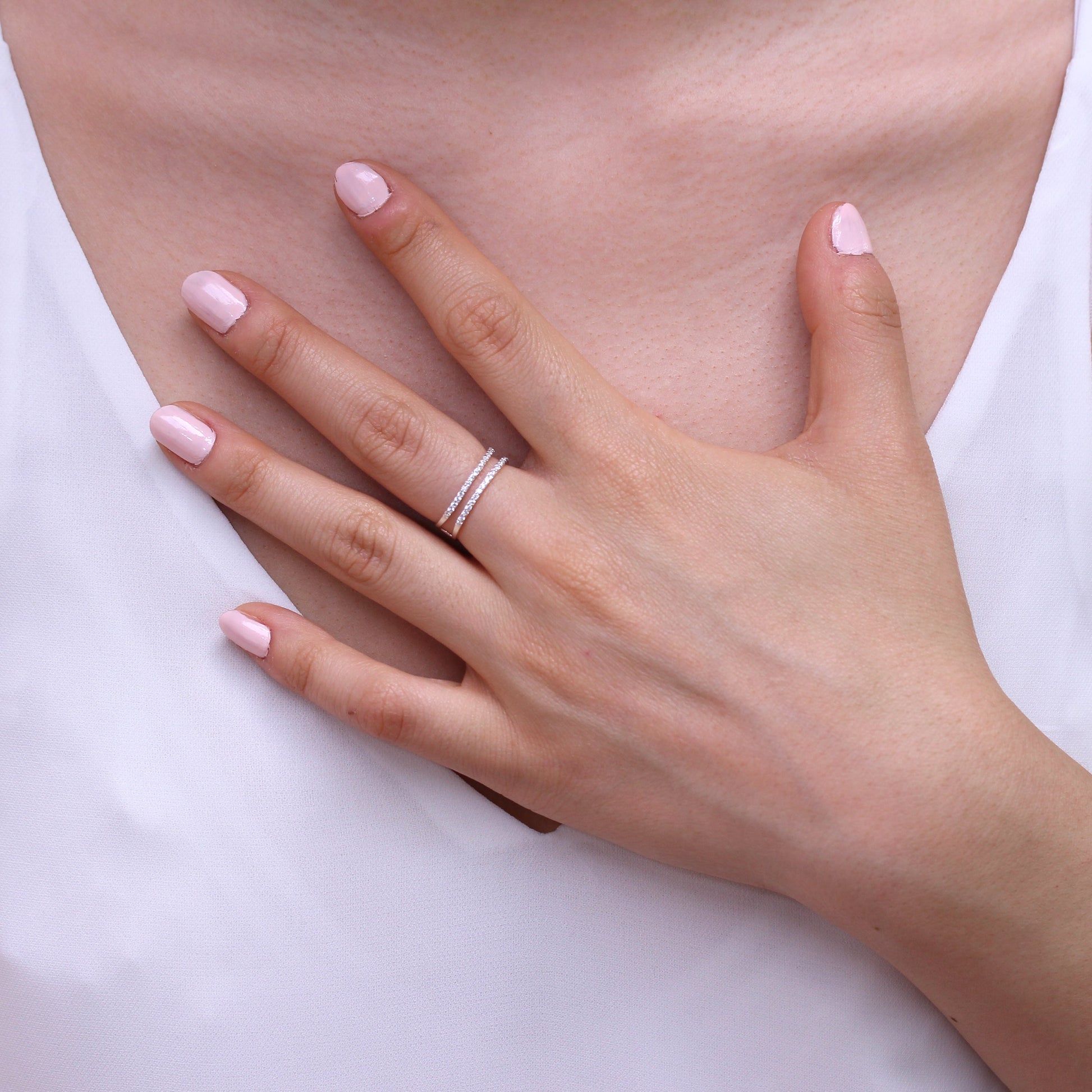 Sterlng Slver 925 Whte CZ Set Eternty Rng Sze K, M, O And Q Not - Foto 7