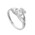 Sterling Silver & Moonstone June Birthstone Claddagh Ring Sizes I - U