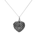 Sterling Silver Engravable Angel Wing Heart Locket on Chain 14 - 32 Inches