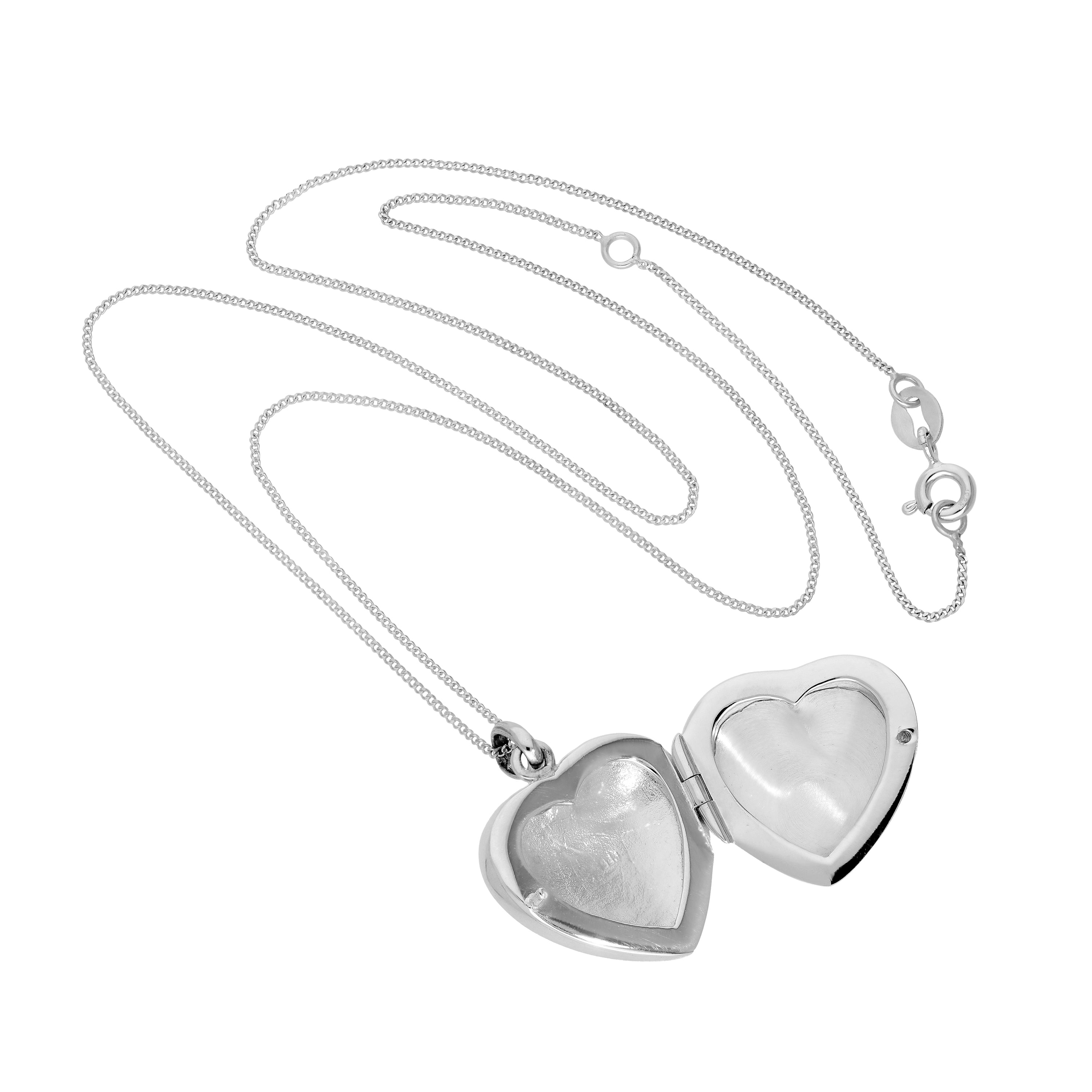 Sterling Silver & Dyed Pink Mother of Pearl Engravable Heart Locket 14-32 Inches