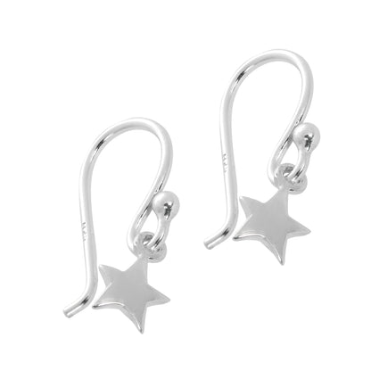Sterling Silver Star Dangle Drop Earrings