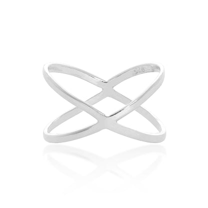 Sterling Silver Criss Cross Ring Sizes K - X