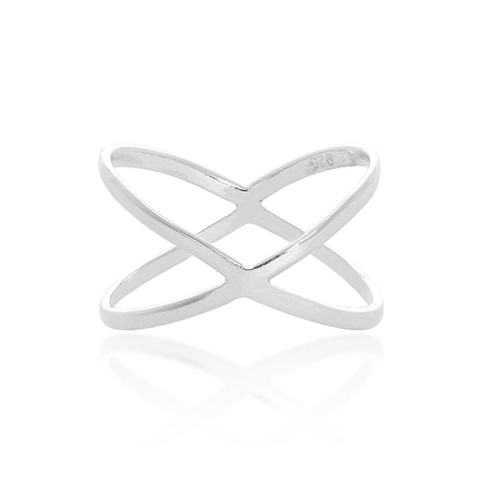 Sterling Silver Criss Cross Ring Sizes K - X