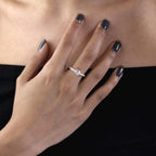 Sterling Silver & Clear CZ Crystal Ring w CZ Crystals on Shoulders Size J - V