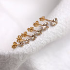 9ct Yellow Gold Clear CZ Stud Earrings