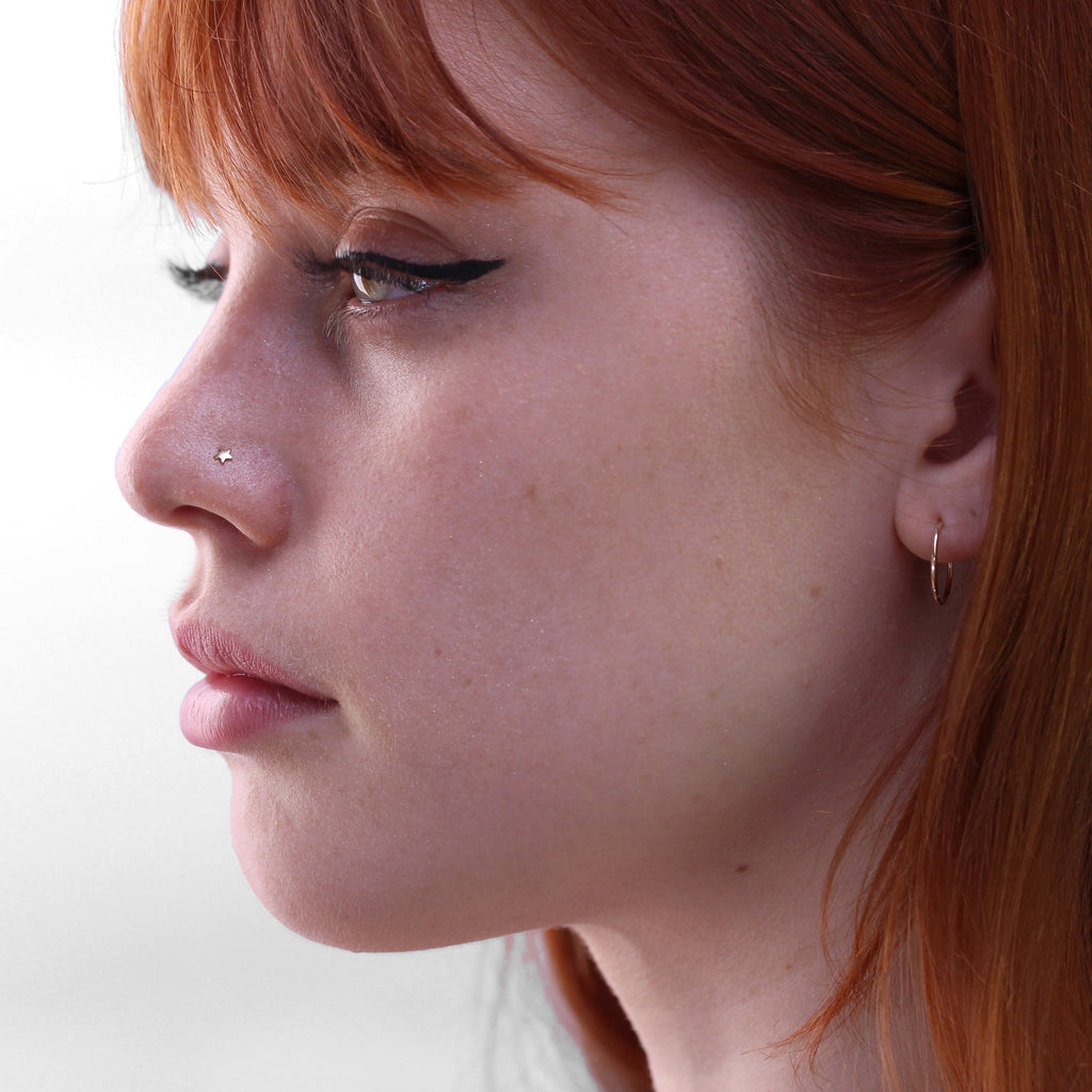 9ct Yellow Gold Star Nose Stud