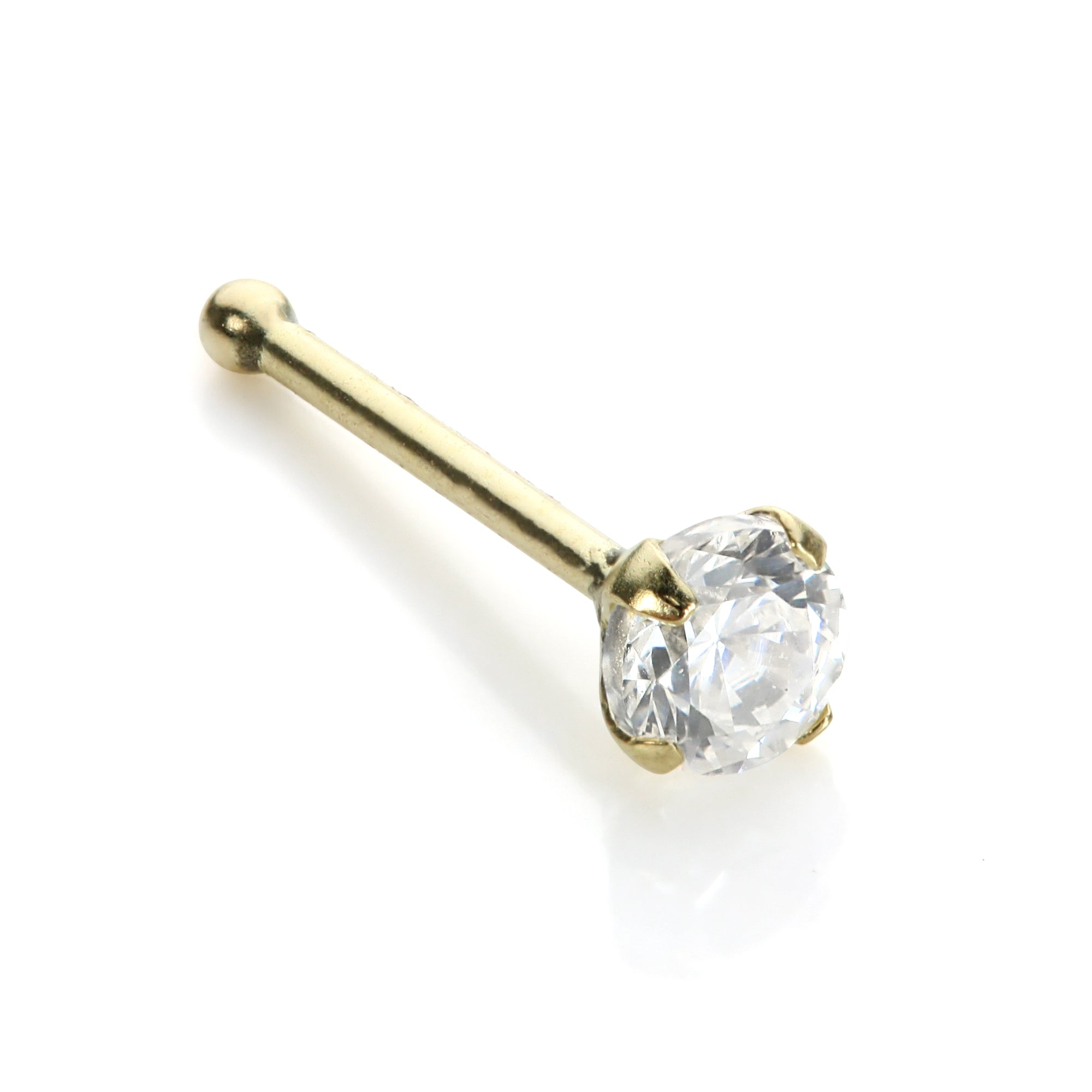 9ct Yellow Gold CZ Nose Stud