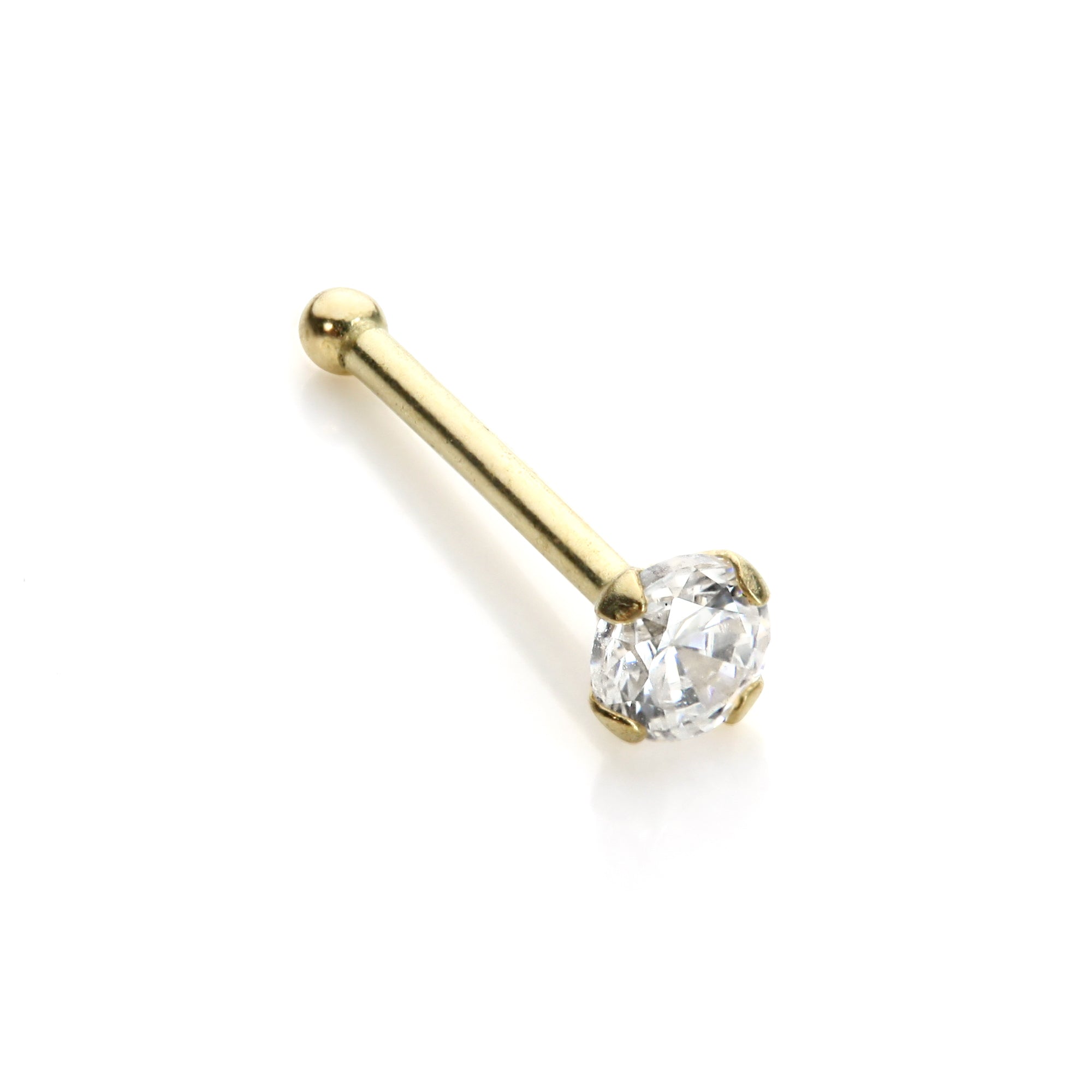 9ct Yellow Gold CZ Nose Stud