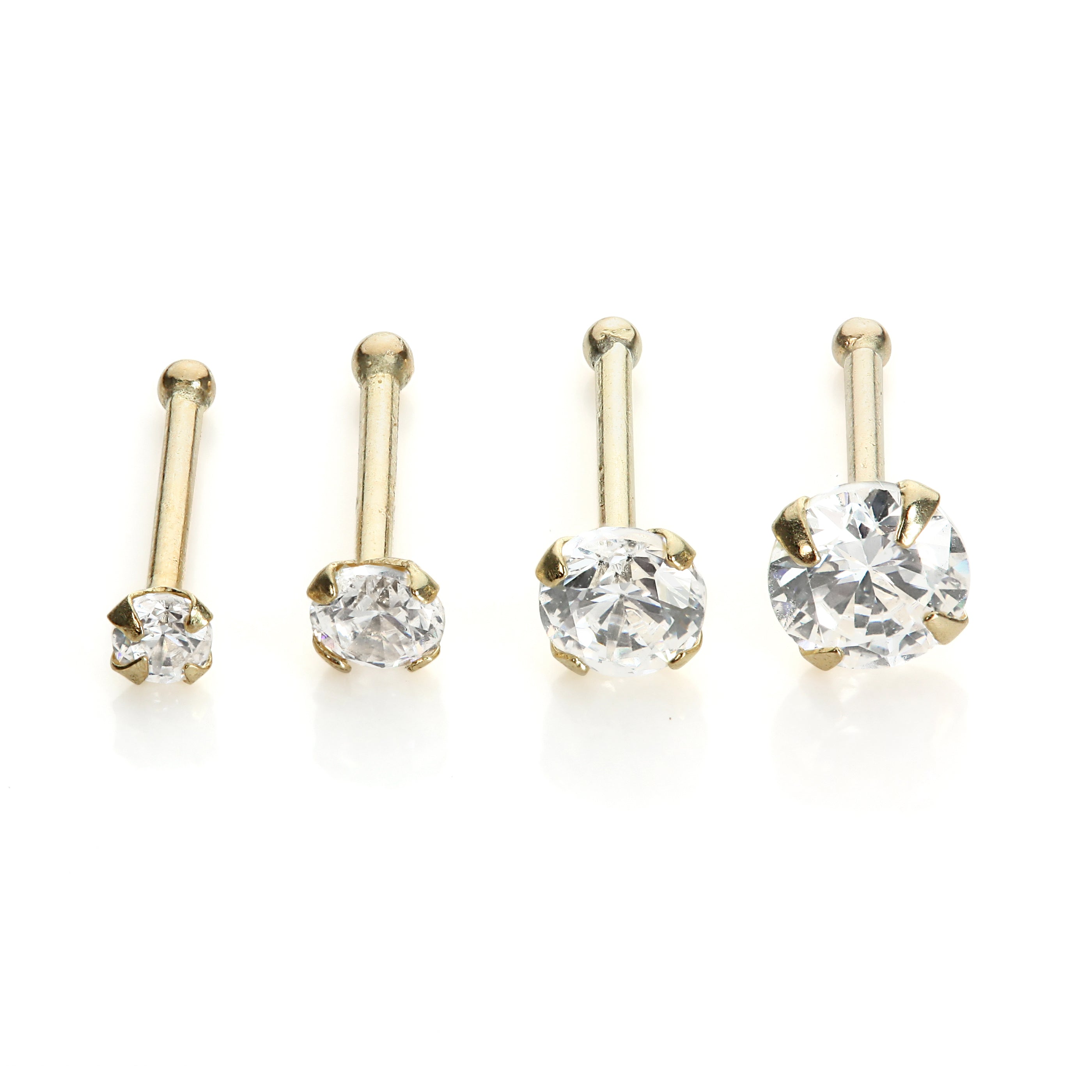9ct Yellow Gold CZ Nose Stud