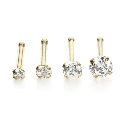 9ct Yellow Gold CZ Nose Stud