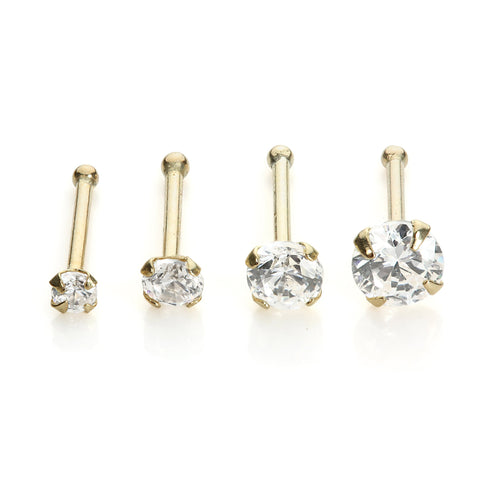 9ct Yellow Gold CZ Nose Stud