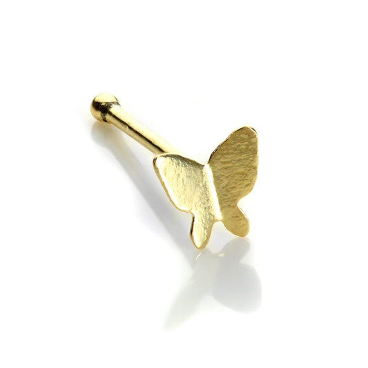 9ct Yellow Gold Butterfly Nose Stud
