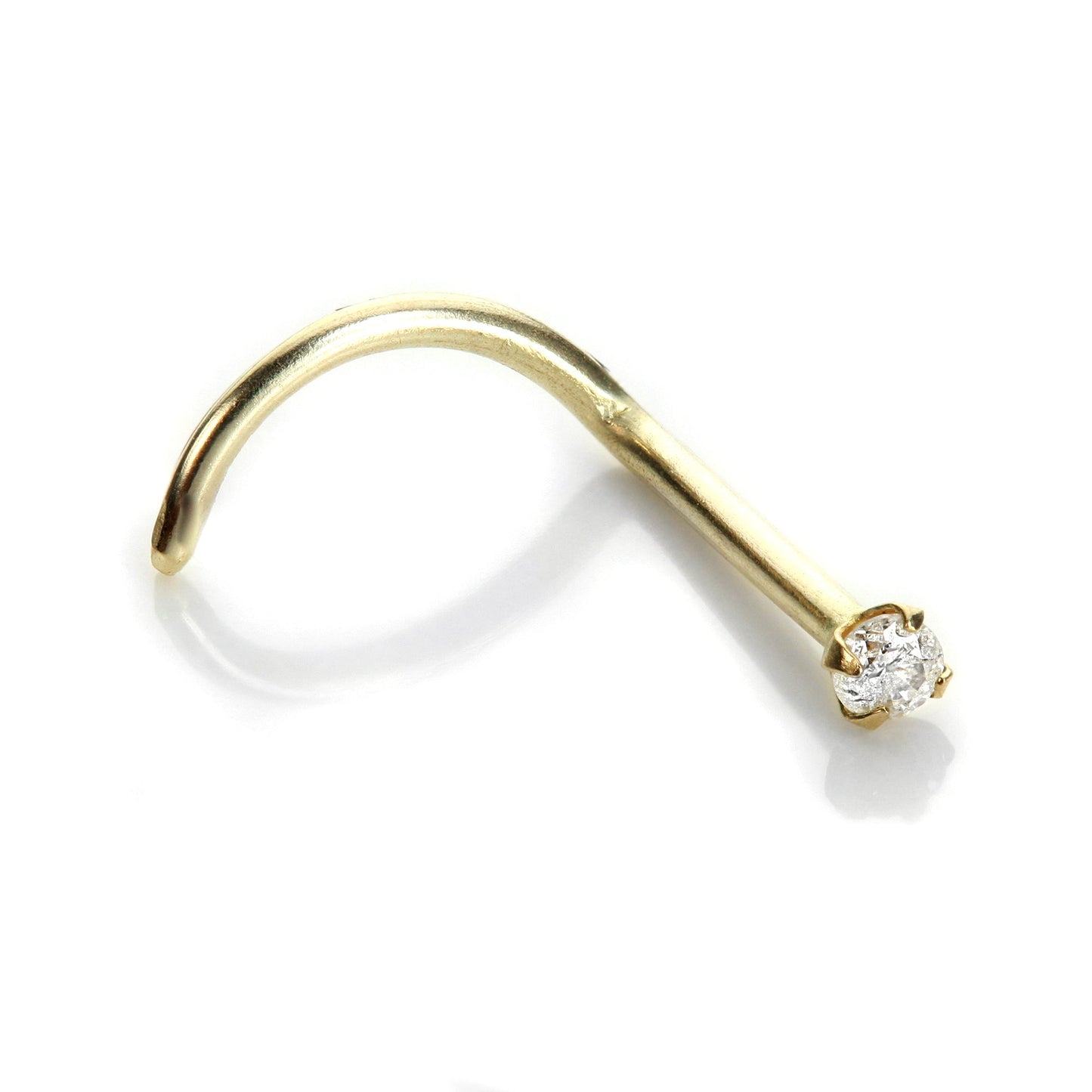 9ct Yellow Gold Diamond Nose Screw