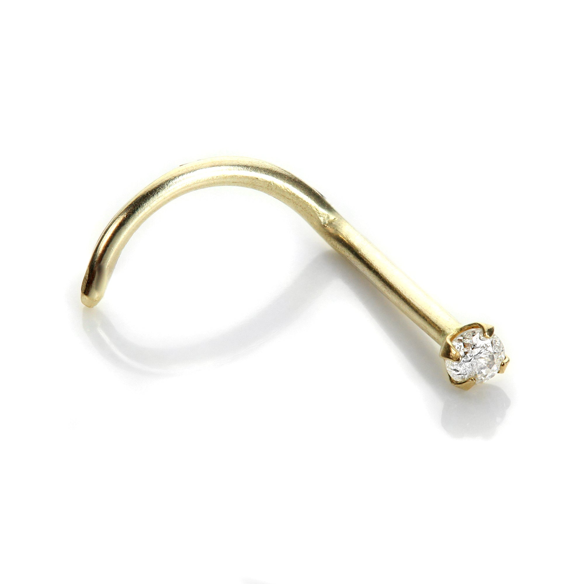 9ct Yellow Gold Diamond Nose Screw