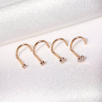 9ct Yellow Gold Diamond Nose Screw