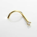 9ct Yellow Gold Cubic Zirconia Crystal Nose Screw Hook