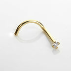 9ct Yellow Gold Cubic Zirconia Crystal Nose Screw Hook