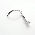 9ct White Gold Cubic Zirconia Crystal Nose Screw Hook