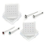 20 Pack Sterling Silver 4 Prong Set CZ 2mm Nose Studs