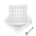 20 Pack Sterling Silver 3 Prong Set CZ 2mm Nose Studs