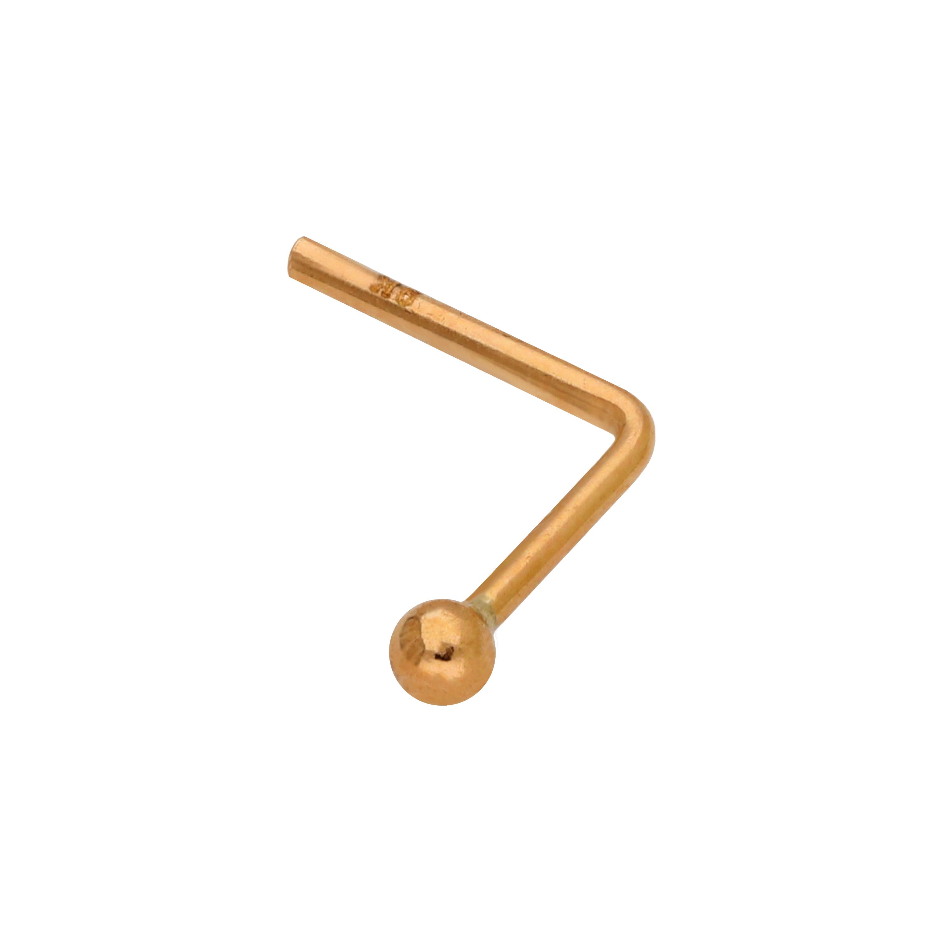 9ct Yellow Gold L-Shaped Top Ball Nose Stud - 1.5mm