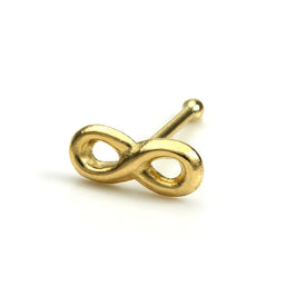 9ct Gold Infinity Loop Ball End Nose Stud