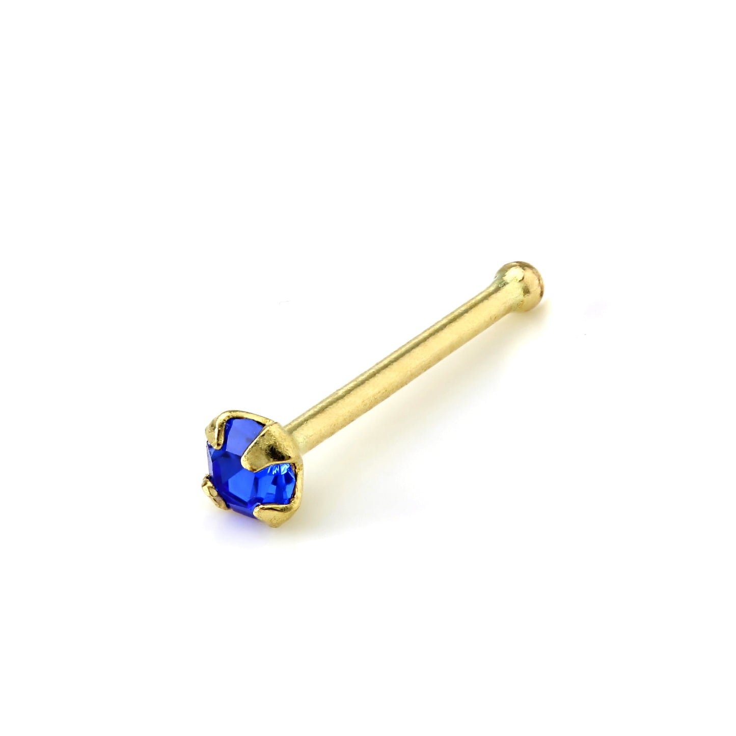 9ct Gold & 1.5mm CZ Crystal Prong Set Ball End Nose Pin