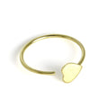 9ct Gold Flat Heart Open Nose Hoop Ring