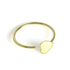 9ct Gold Flat Heart Open Nose Hoop Ring