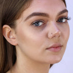 9ct Gold 1mm Ball End Open Nose Hoop Ring