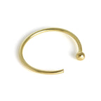 9ct Gold 1mm Ball End Open Nose Hoop Ring