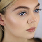 9ct Yellow Gold Flat Disc Open Hoop 9mm 22Ga Nose Ring