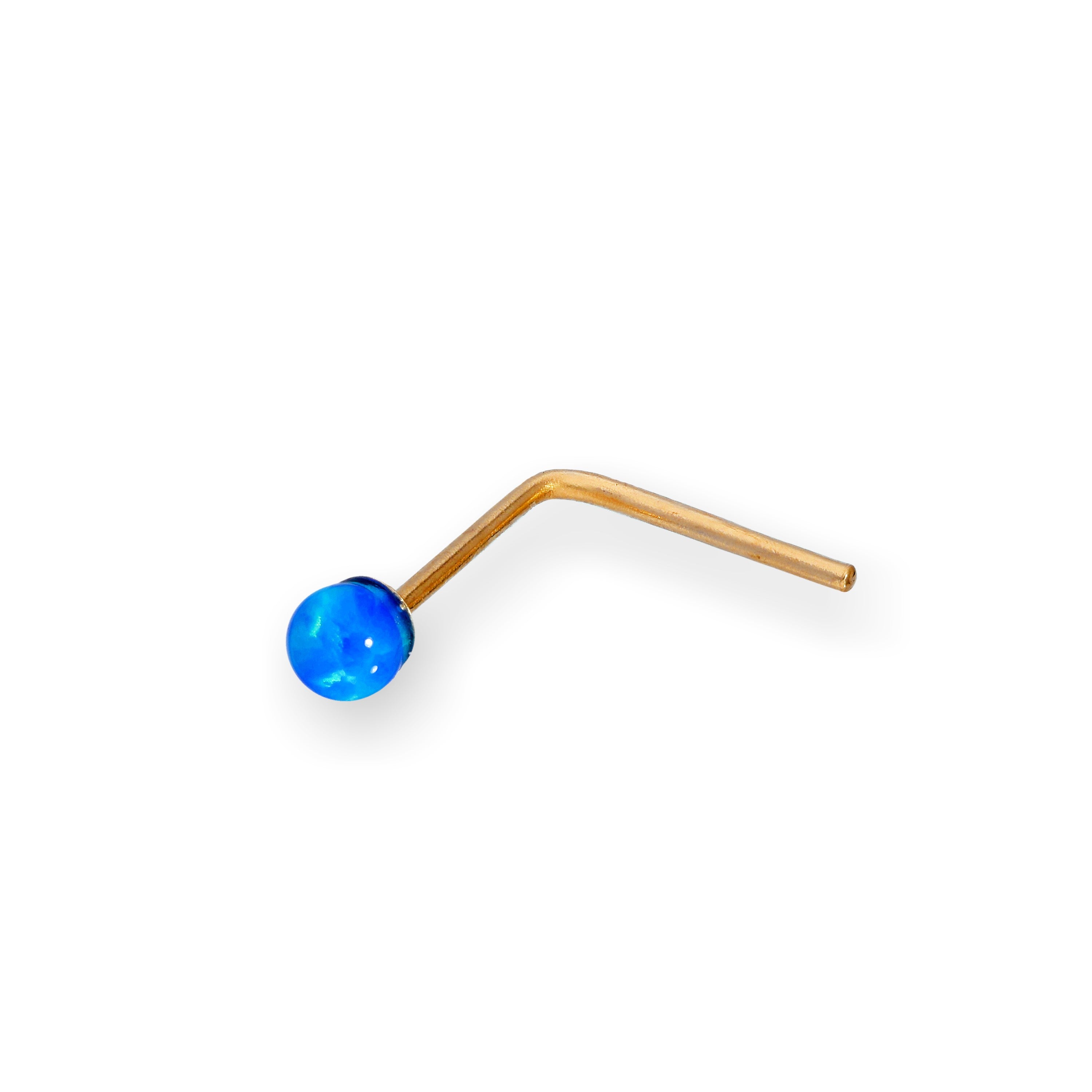 9ct Gold 2.5mm Coloured Opal Stone Nose Studs