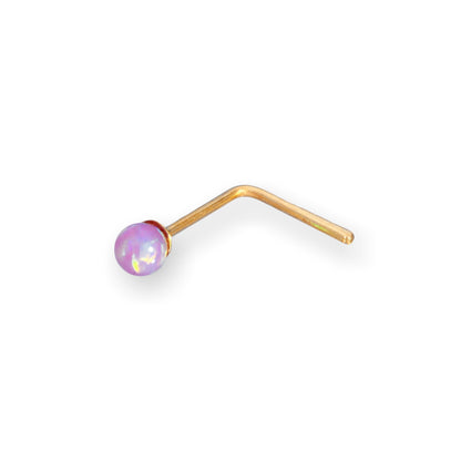 9ct Gold 2.5mm Coloured Opal Stone Nose Studs