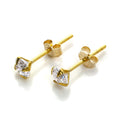 9ct Yellow Gold Clear CZ Stud Earrings