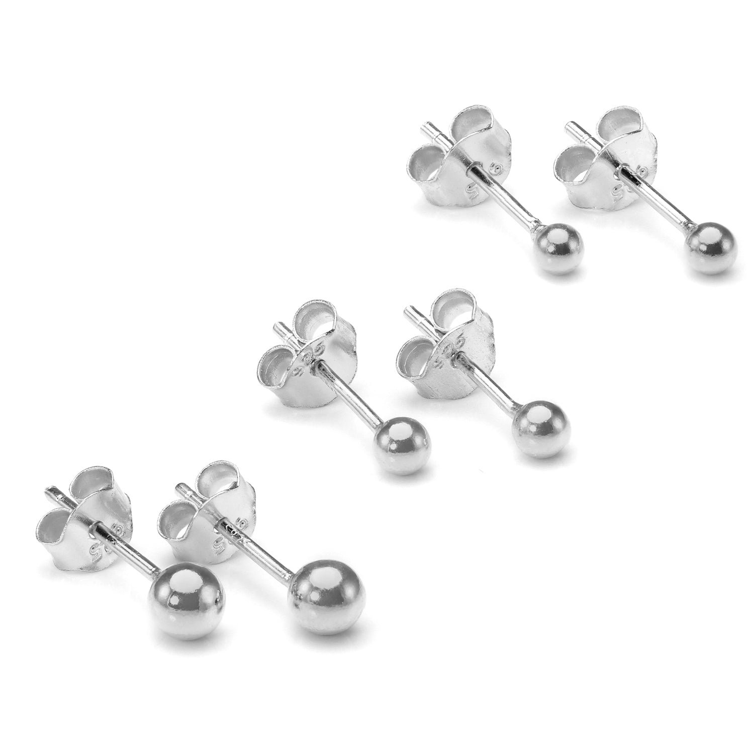 Sterling Silver Ball Stud Earrings