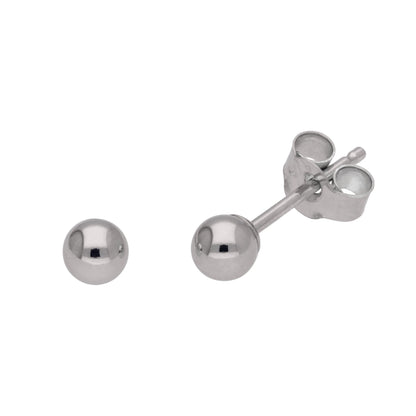 9ct White Gold Ball Stud Earrings