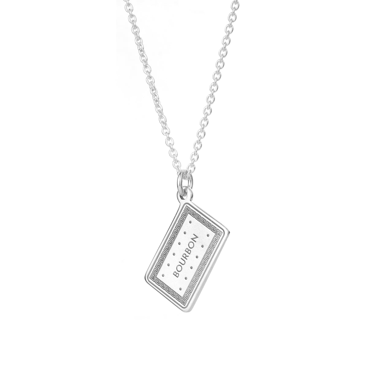 Personalised Sterling Silver Biscuit Necklace