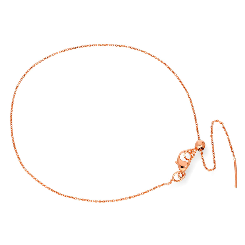 9ct Rose Gold Adjustable 7.5 Inch Bracelet