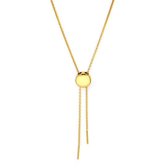9ct Gold Adjustable Necklace w Max Length 26 Inches