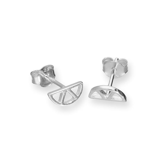 Sterling Silver Cut Out Lemon Slice Stud Earrings