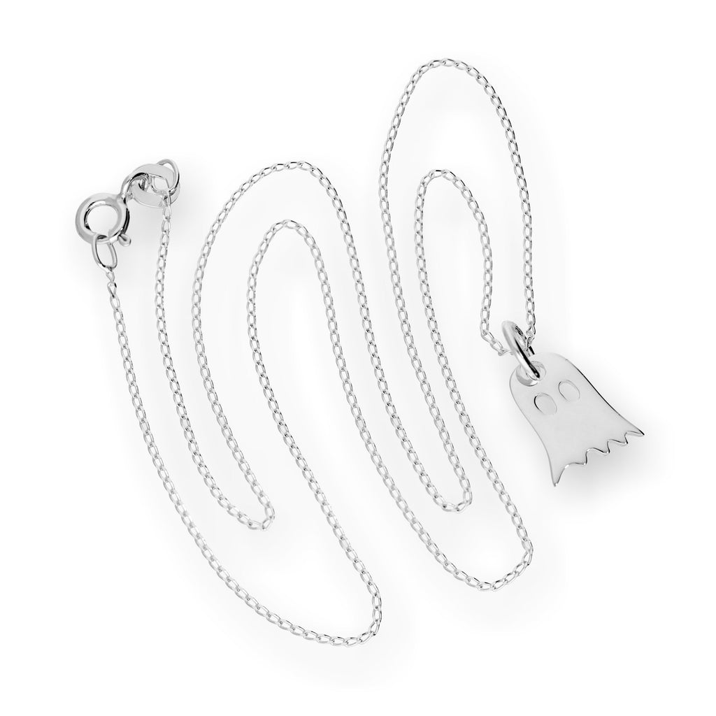 Sterling Silver Ghost Pendant Necklace 14 - 22 Inches