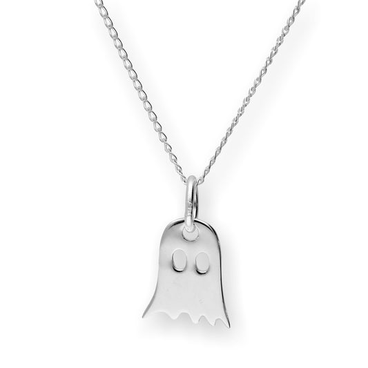 Sterling Silver Ghost Pendant Necklace 14 - 22 Inches