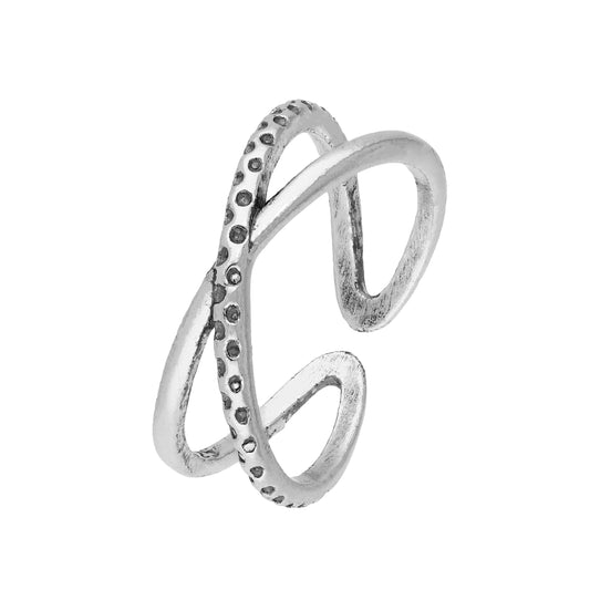 Sterling Silver Criss Cross Patterned Toe Ring