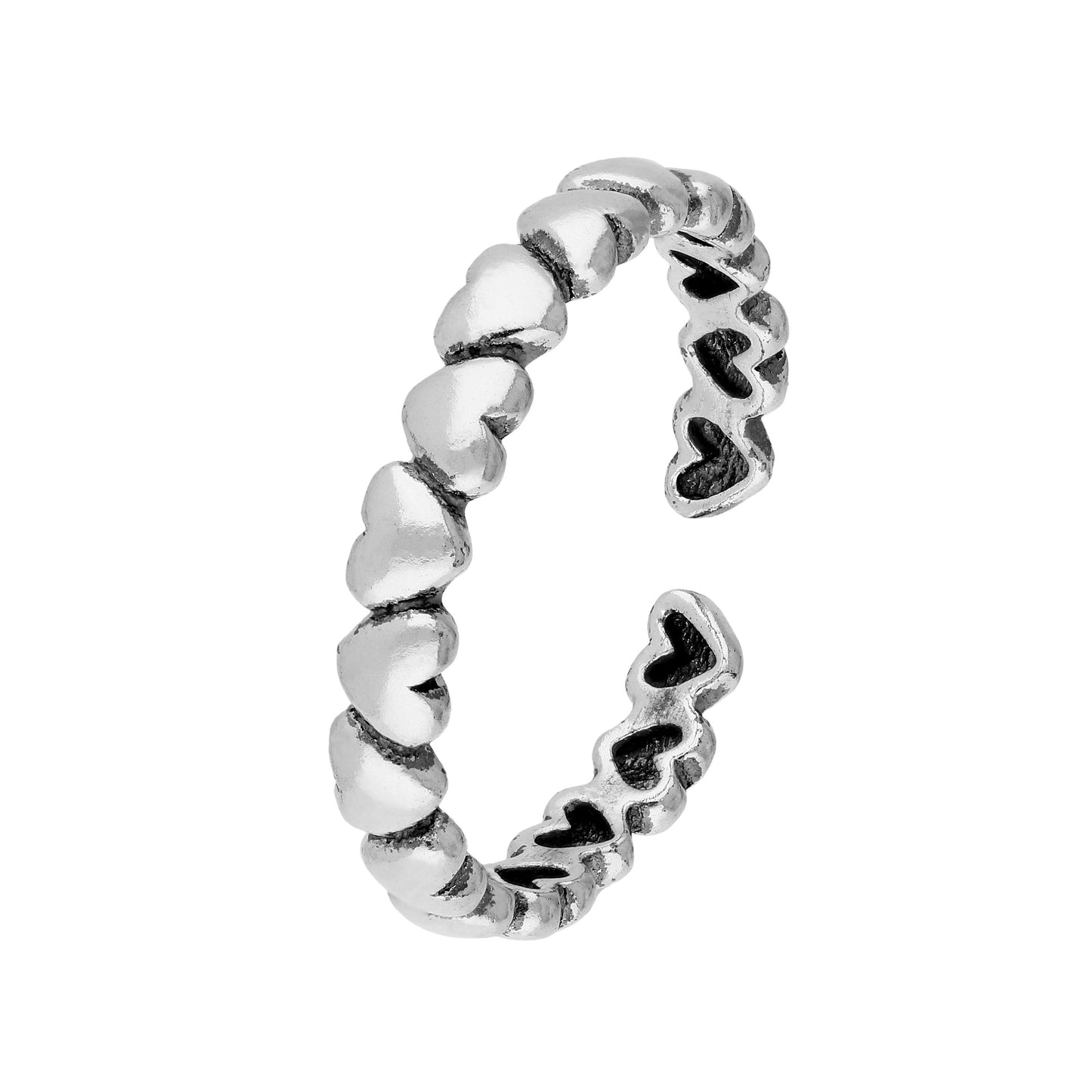 Sterling Silver Hearts Toe Ring