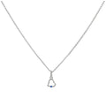 Sterling Silver & Sapphire CZ Crystal Heart Pendant Necklace 14 - 22 Inches