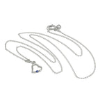 Sterling Silver & Sapphire CZ Crystal Heart Pendant Necklace 14 - 22 Inches