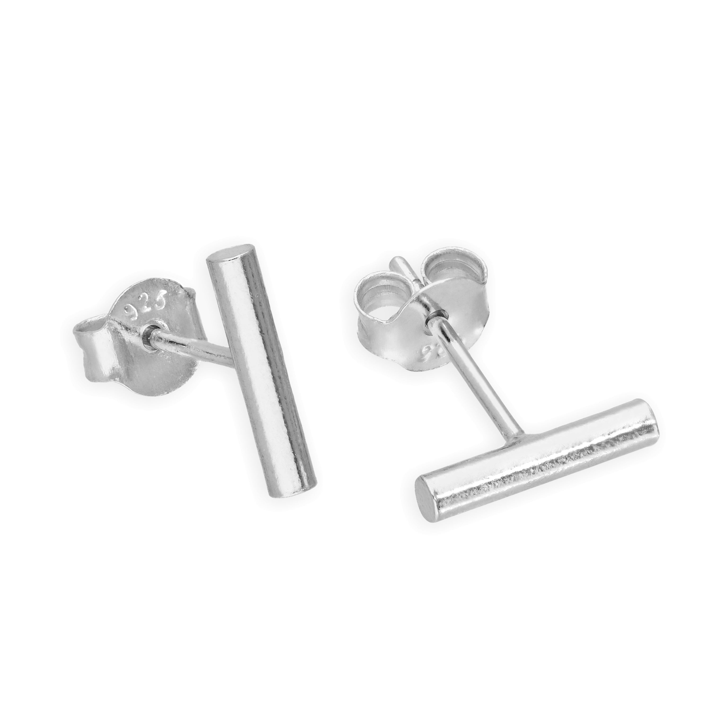 Sterling Silver Bar Stud Earrings